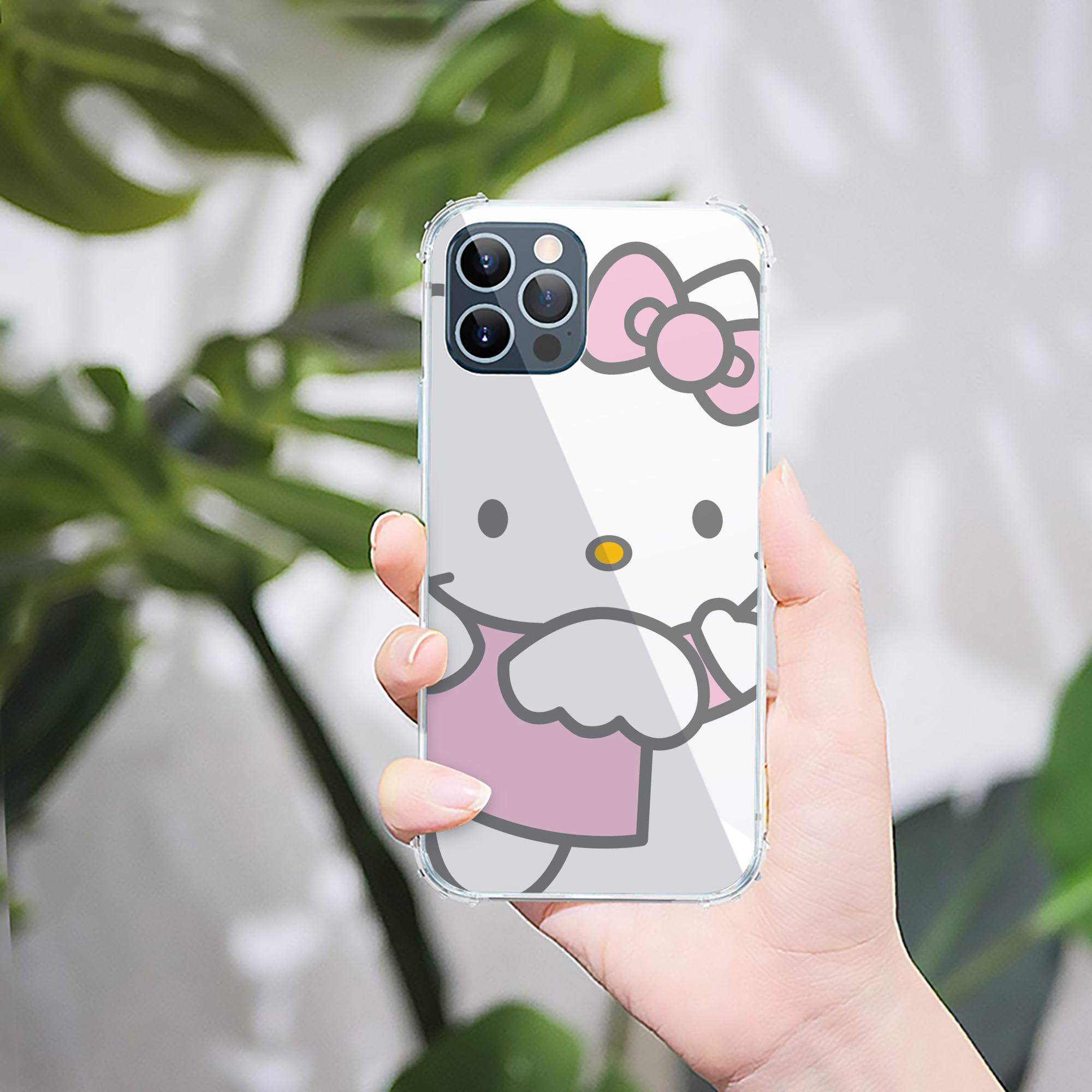 （画像用） Hello Kitty ハローキティ 【iPhone 12シリーズ対応】透明スマホケース（クリアソフトケース）